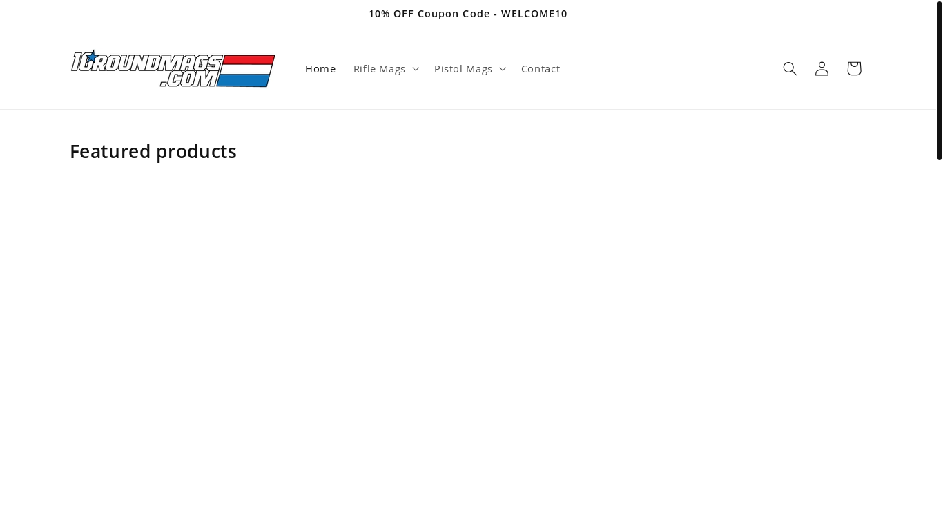 website screenshot of https://10roundmags.com/