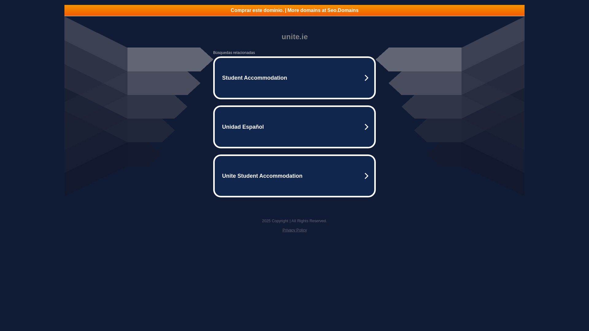 website screenshot of https://www.v2.unite.ie