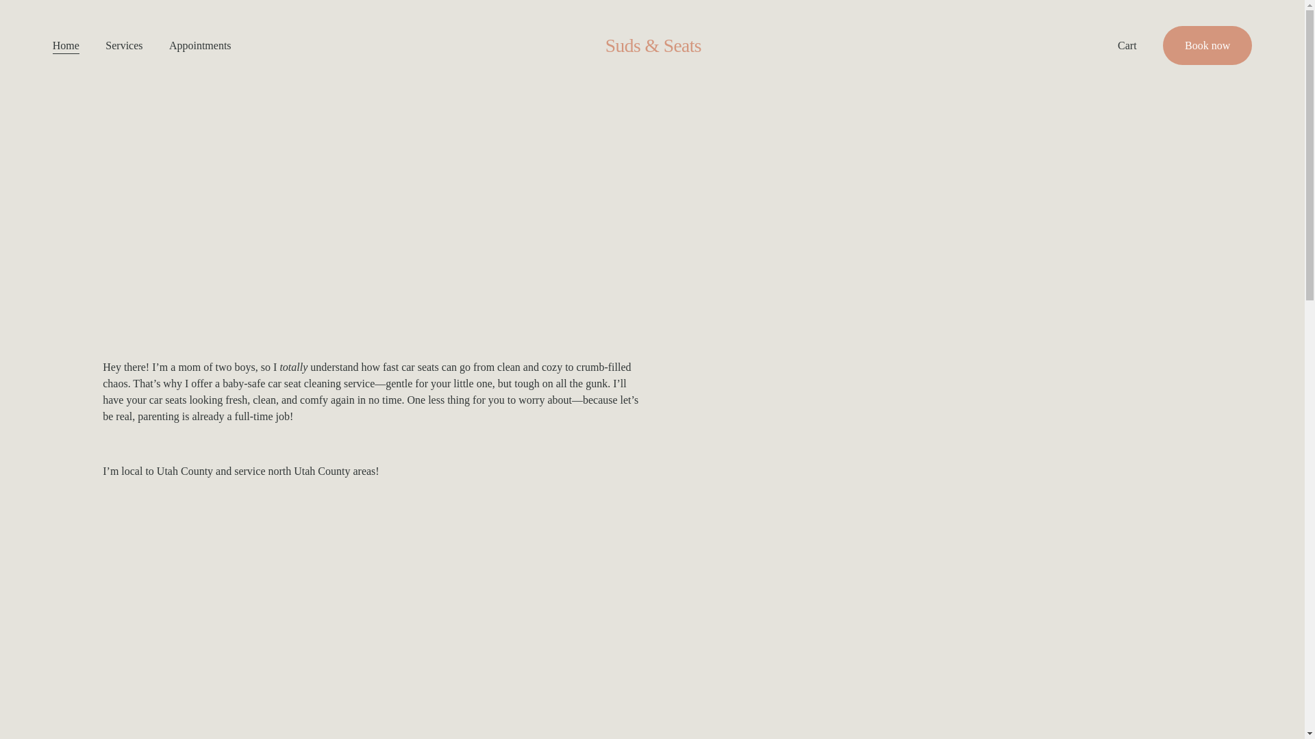 website screenshot of https://sudsandseats.net/