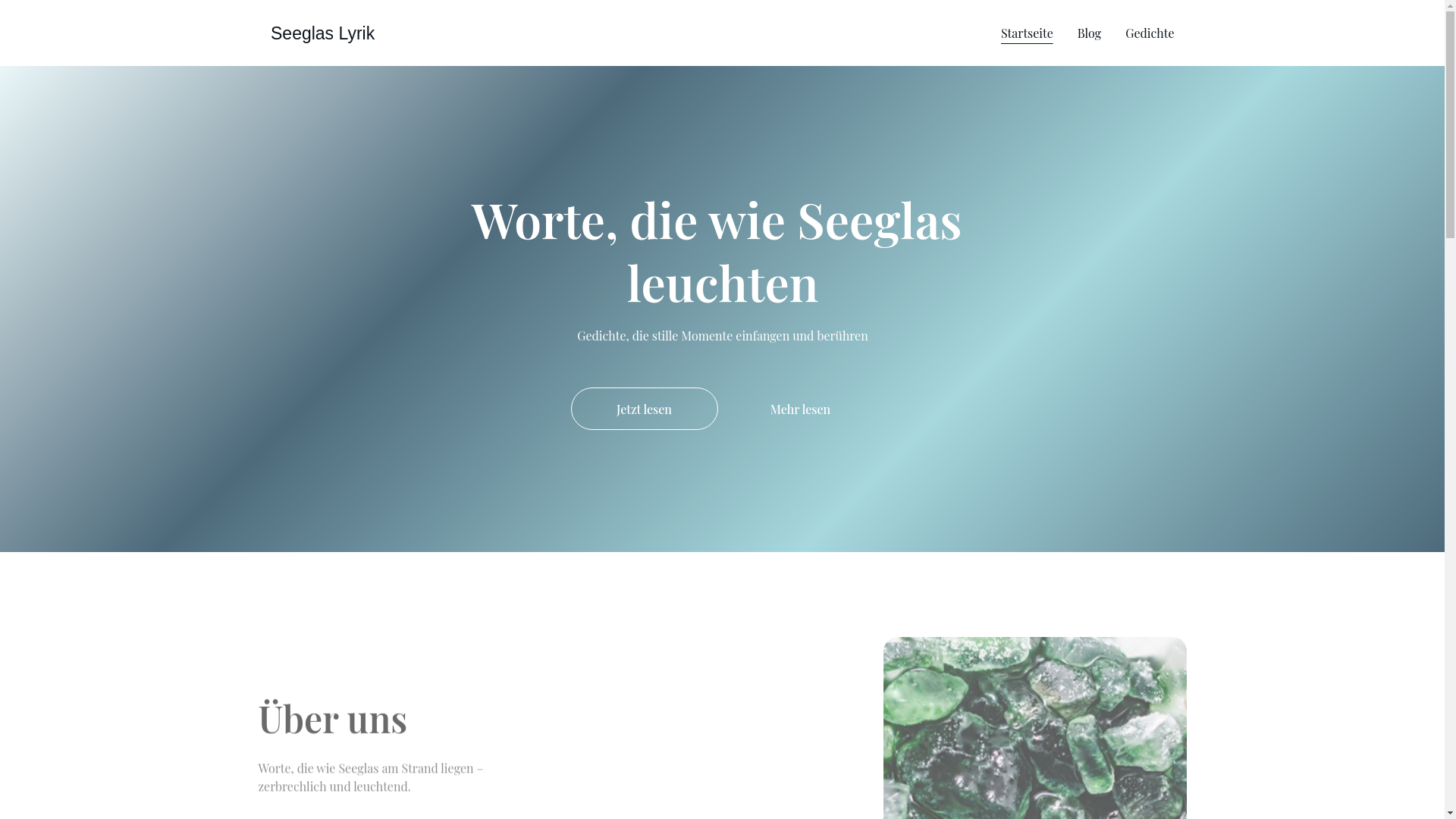 website screenshot of https://seeglas-lyrik.de/