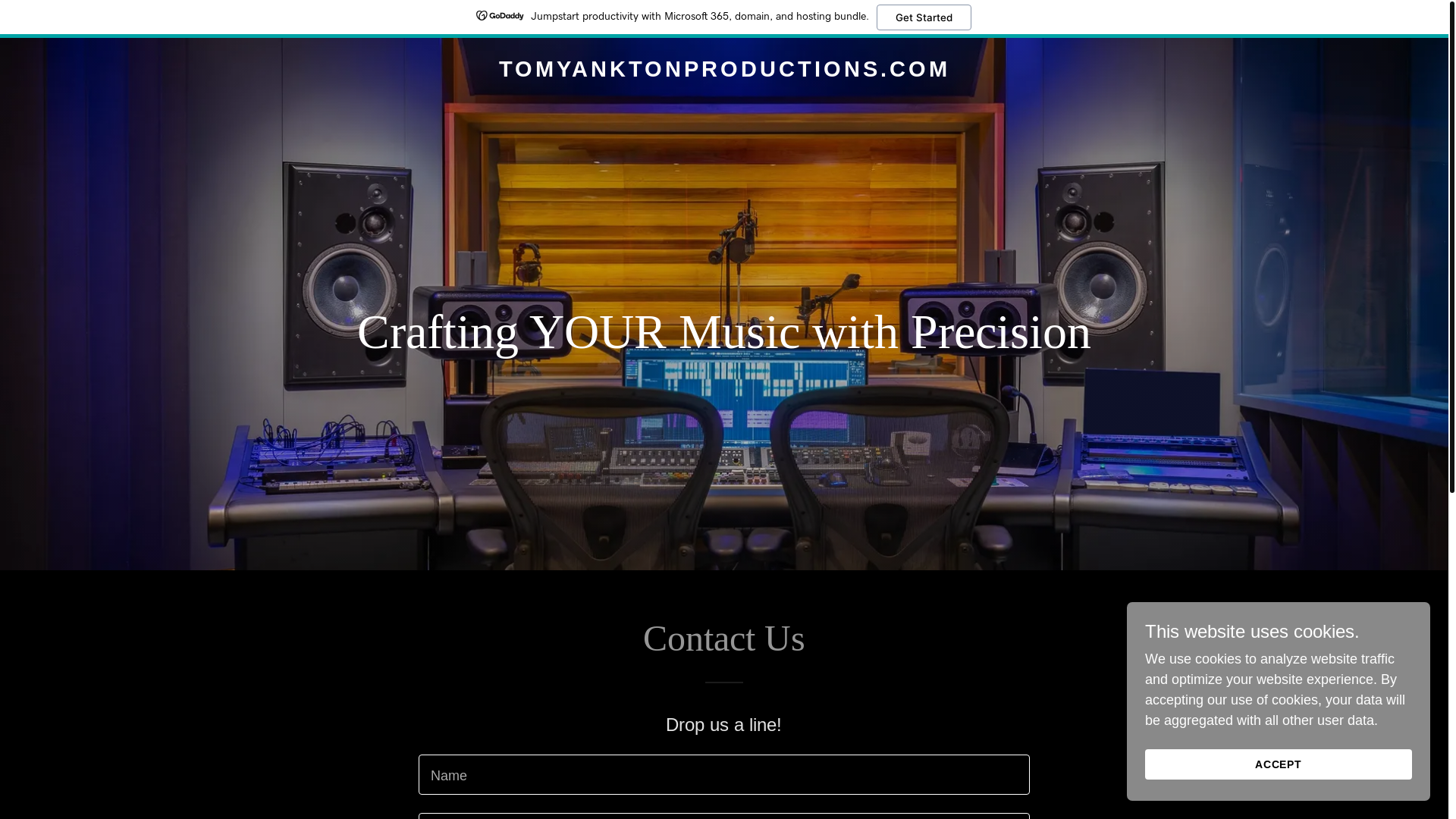 website screenshot of https://tomyanktonproductions.com/