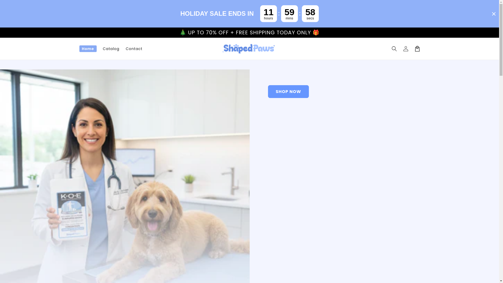 website screenshot of https://shapedpaws.shop/
