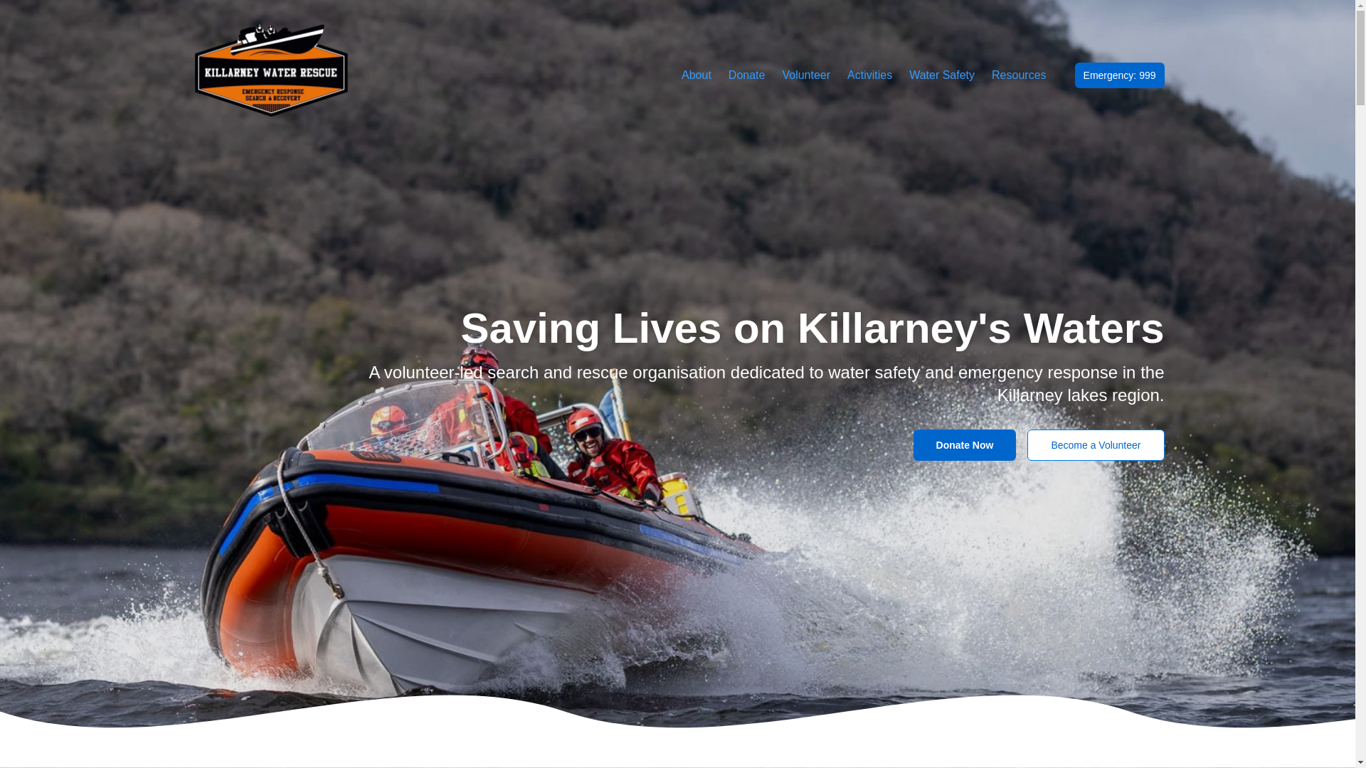 website screenshot of https://killarneywaterrescue.org/