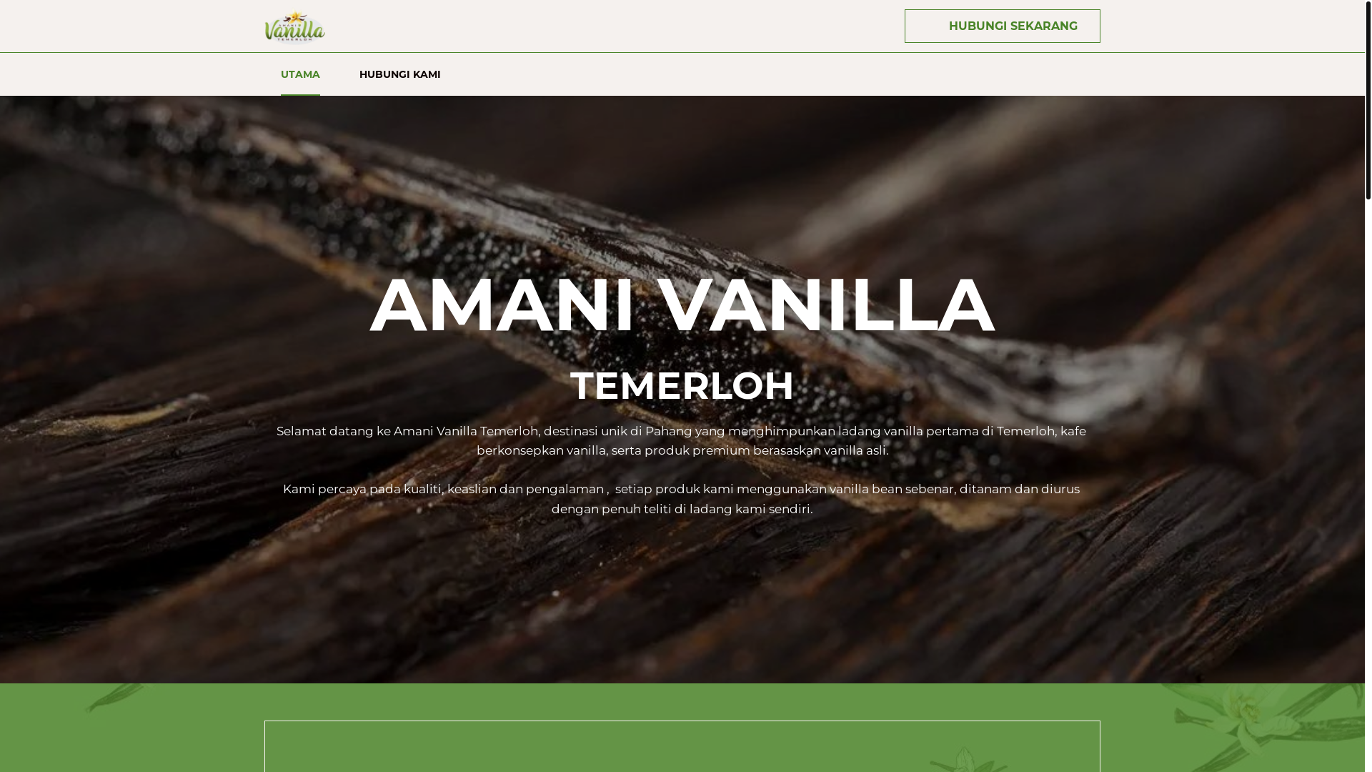 website screenshot of https://amanivanillatemerloh.com.my/