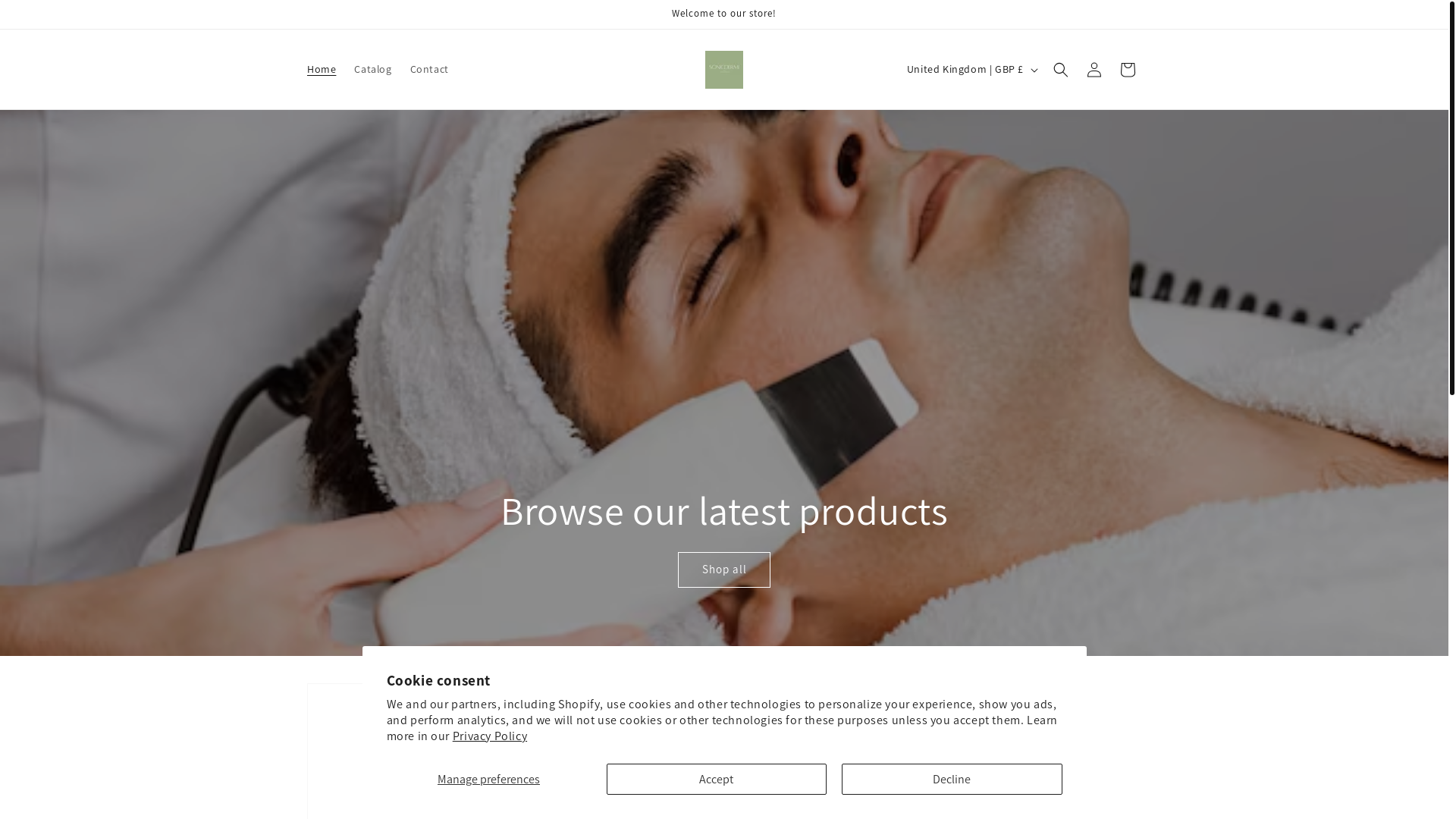 website screenshot of https://sonicdermi.com/