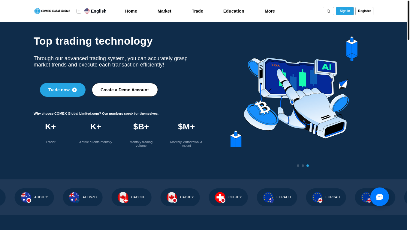 website screenshot of https://comexgloballimited.com/