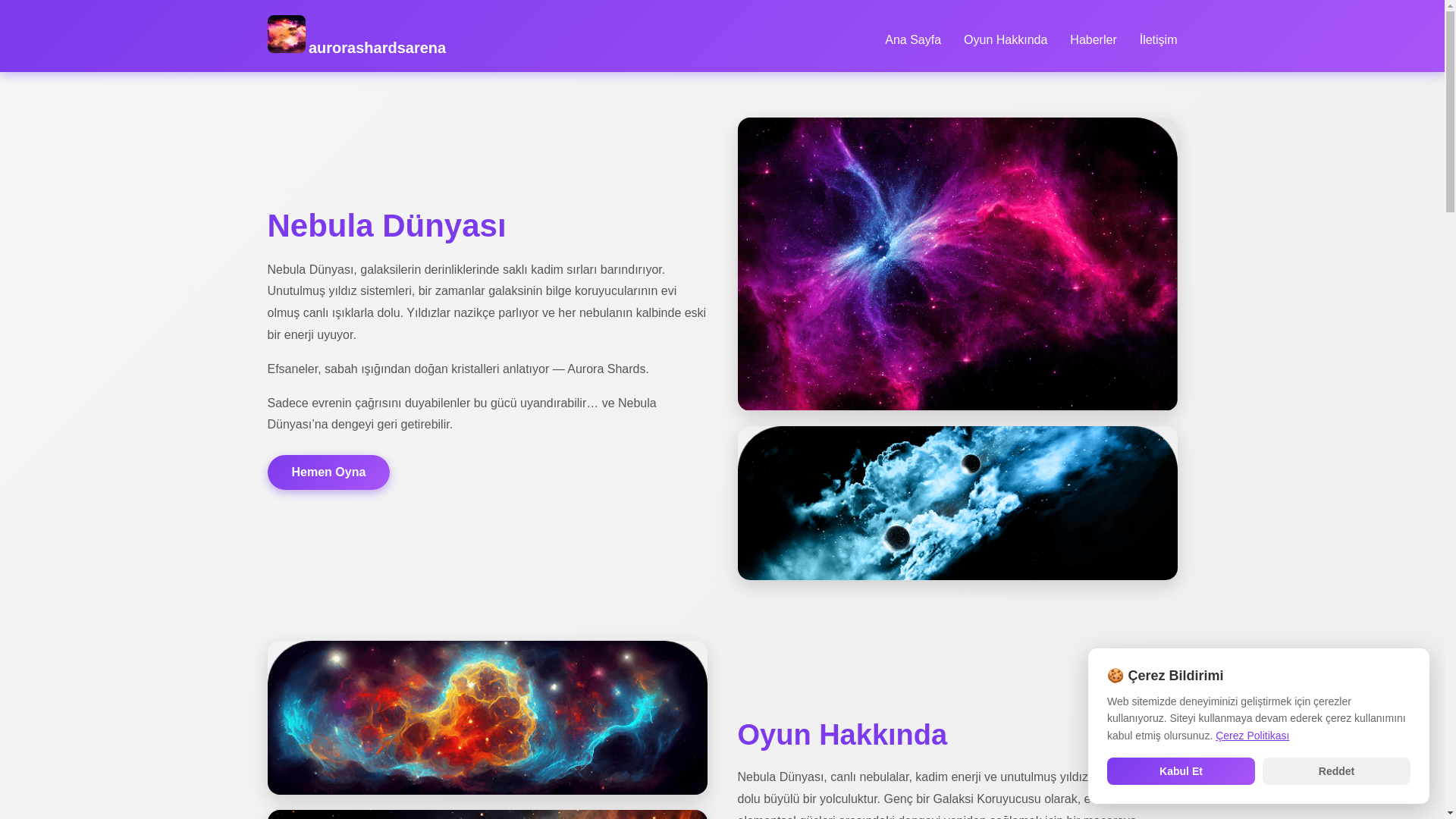 website screenshot of https://aurorashardsarena.com/