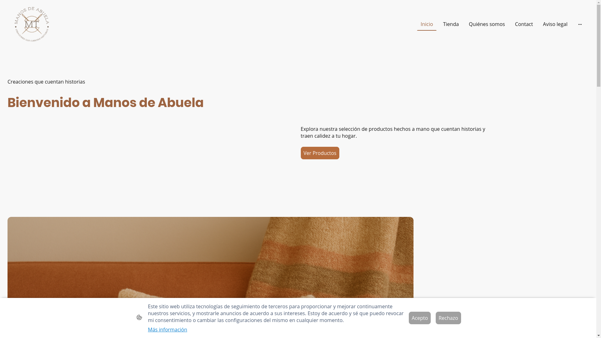 website screenshot of https://manosdeabuela.website/