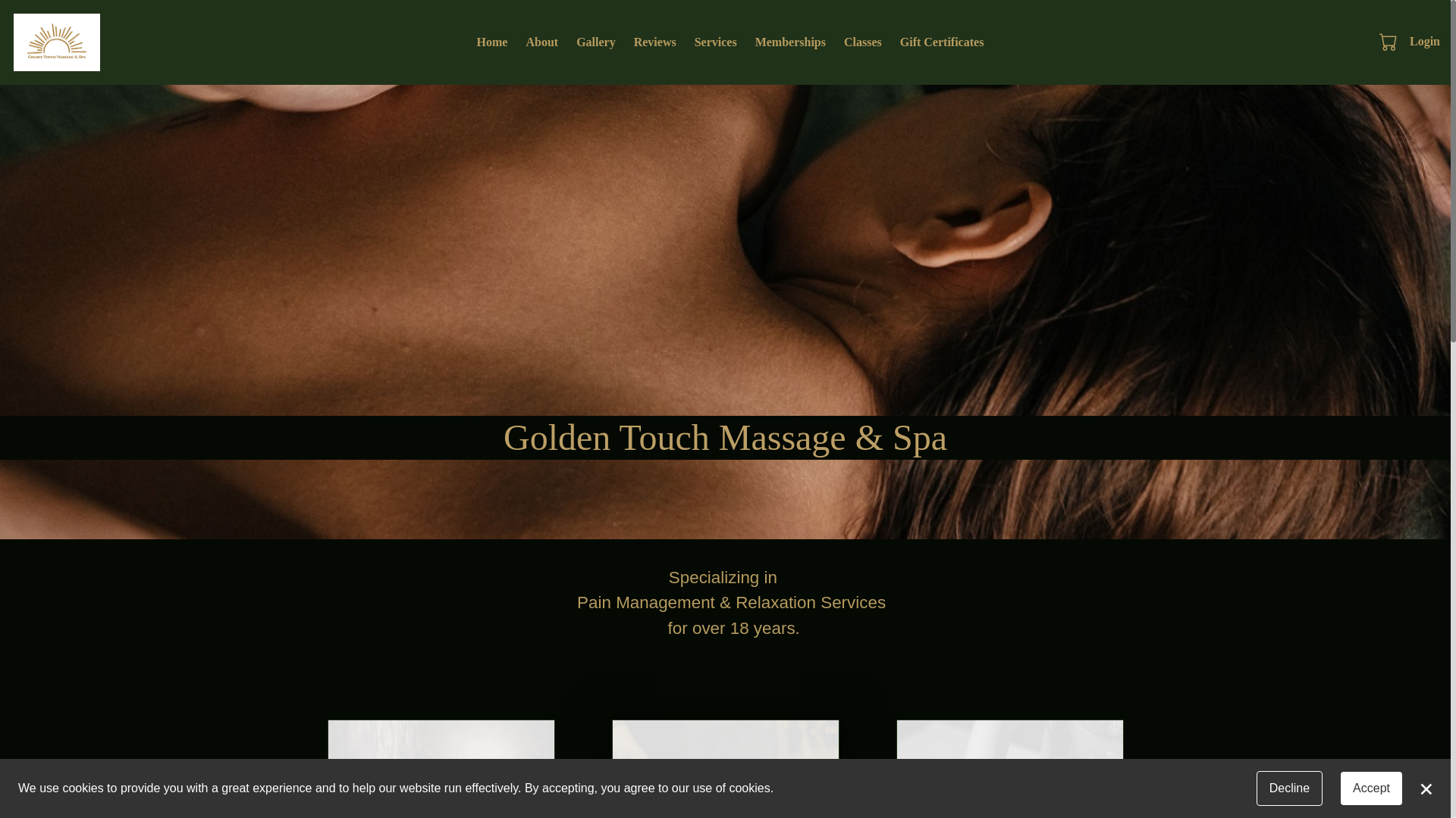 website screenshot of https://goldentouchmassageandspa.com/