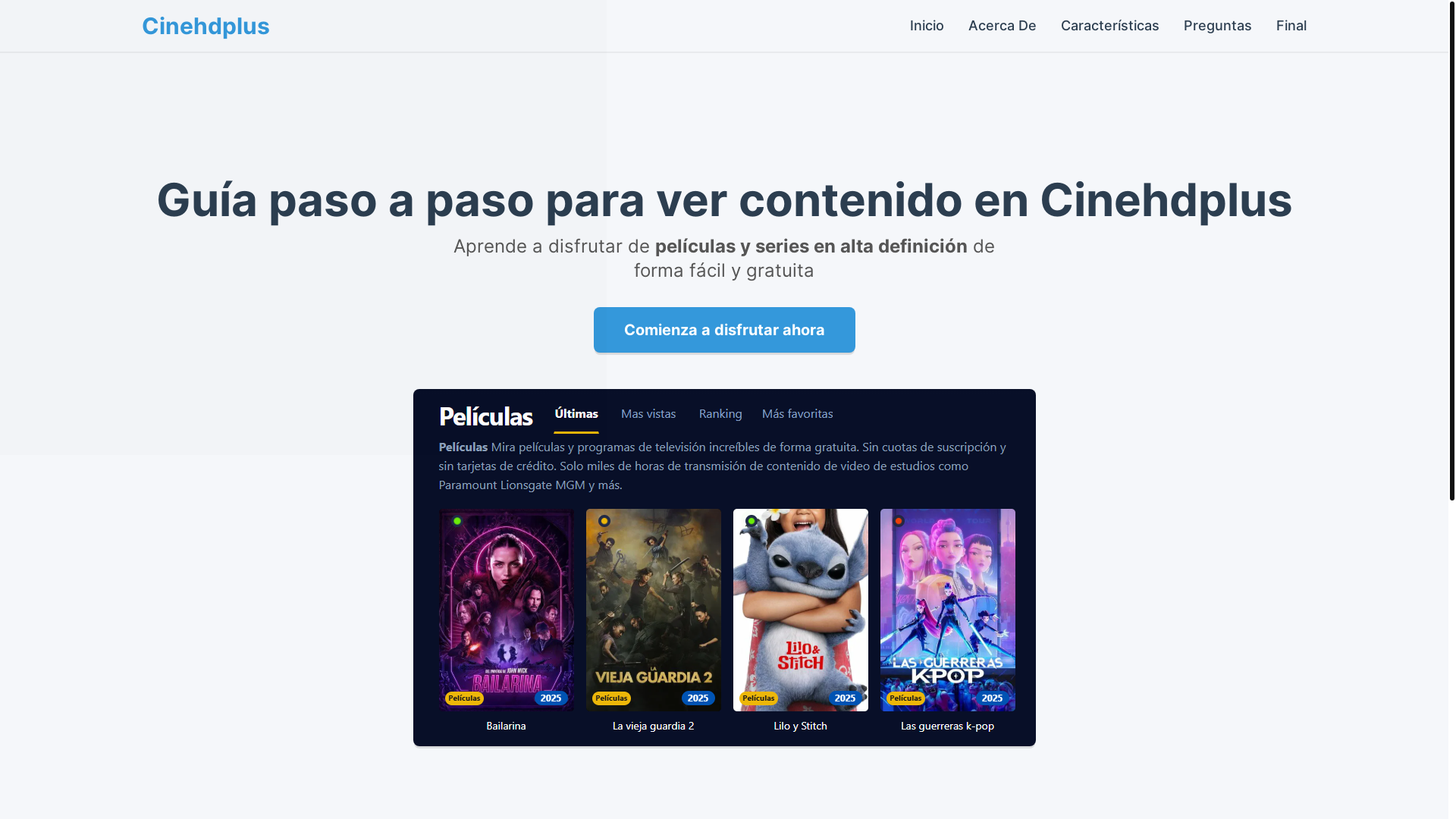 website screenshot of https://cinehdplus-009p.pages.dev/