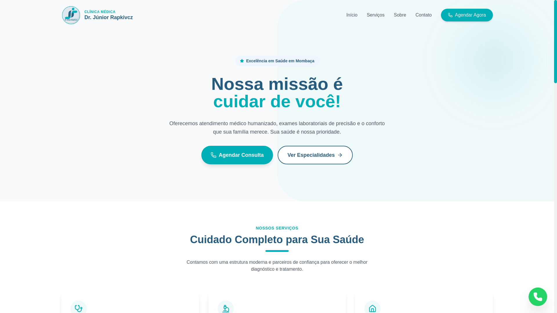 website screenshot of https://clinicamedicadrjuniorrapkivcz.com/