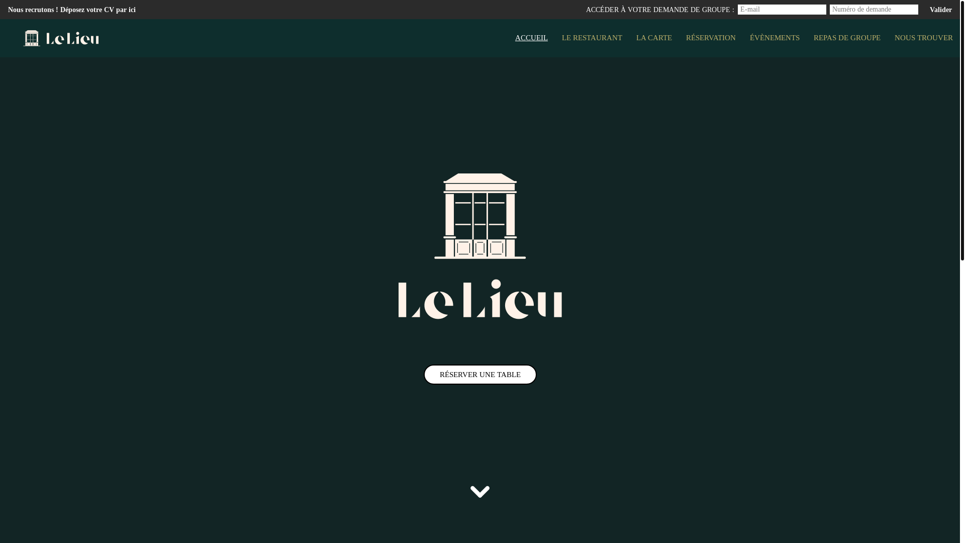website screenshot of https://lelieu-restaurant.com/