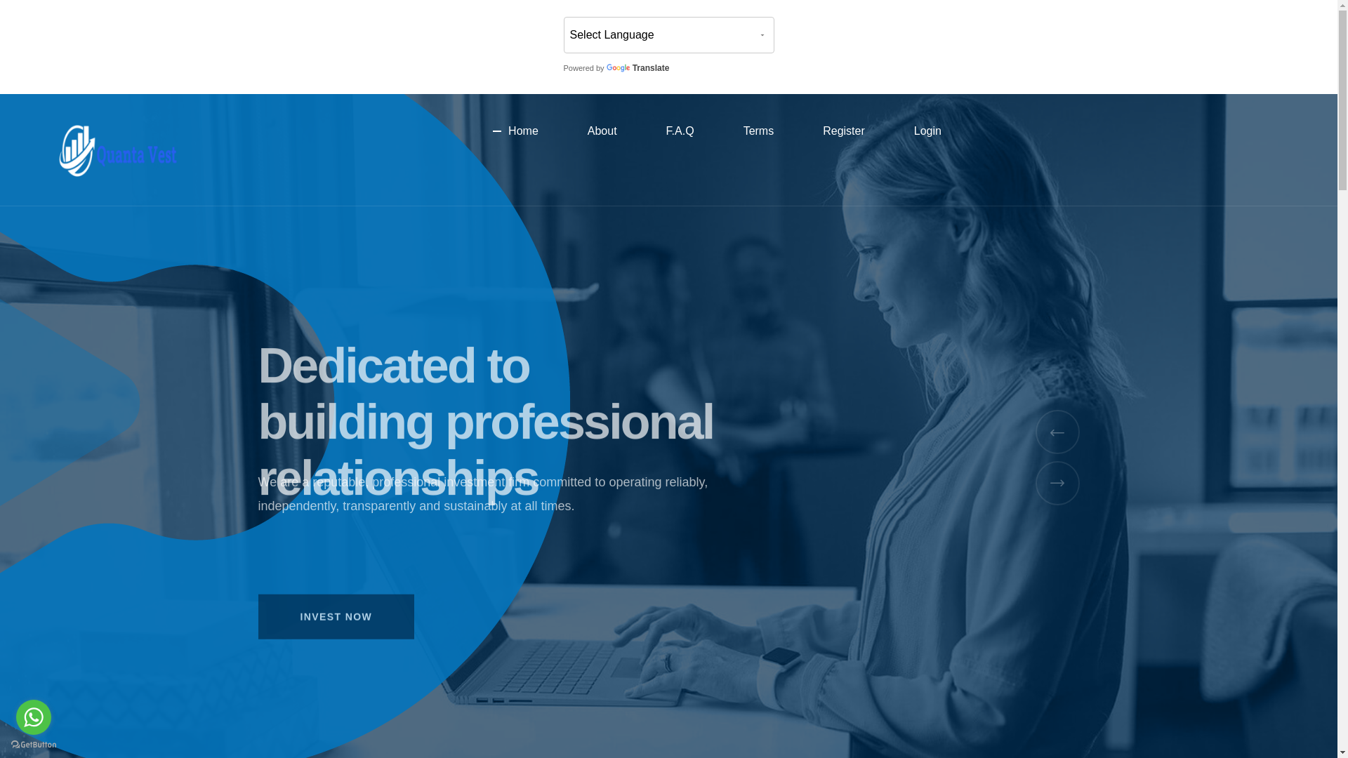 website screenshot of https://quantavests.com/