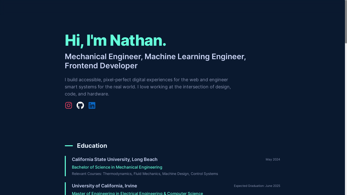 website screenshot of https://nathanntran.dev/