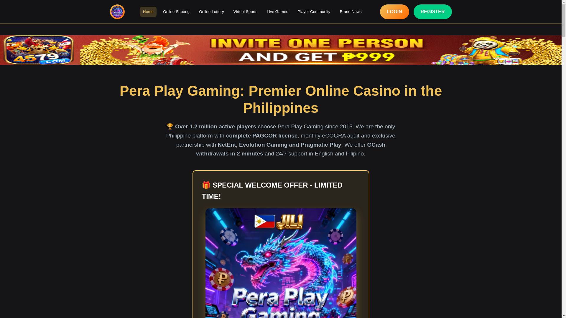 website screenshot of https://peraplaygamingapp.com/