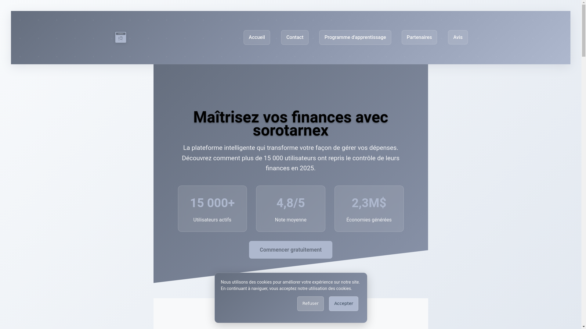 website screenshot of https://sorotarnex.com/