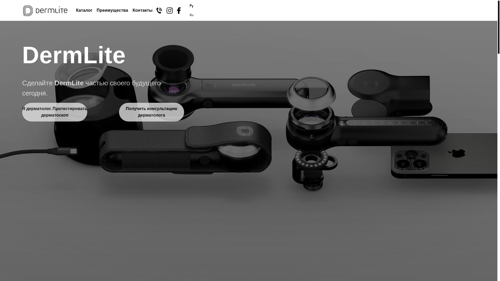 website screenshot of https://dermlite.md/