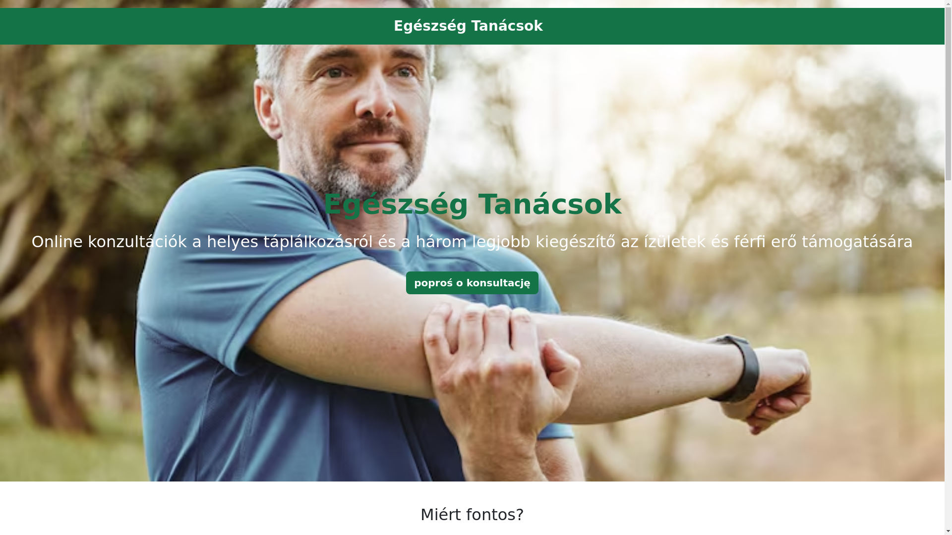 website screenshot of https://egeszsegtanacsok.info/