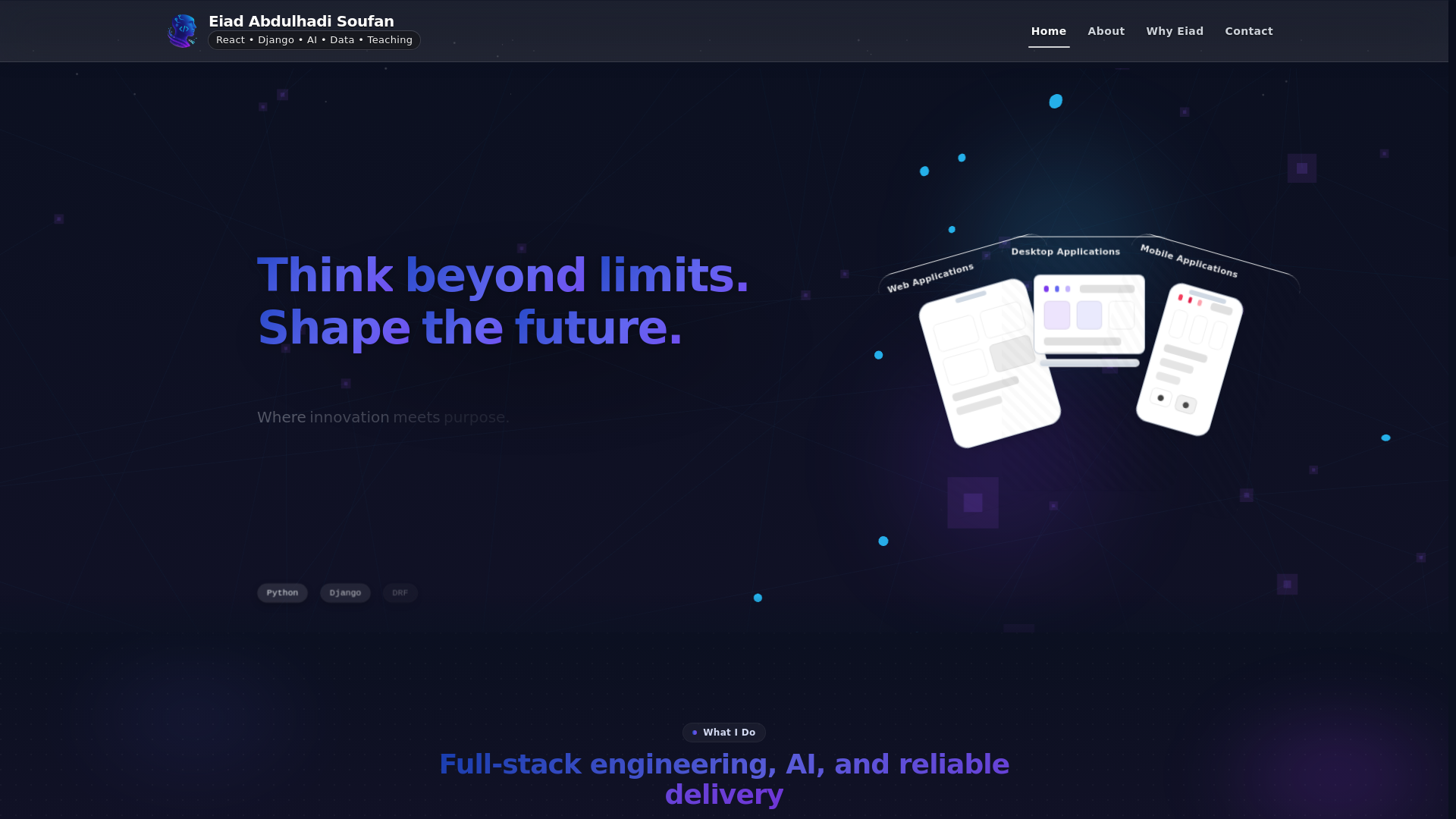website screenshot of https://eiadsoufan.blog/