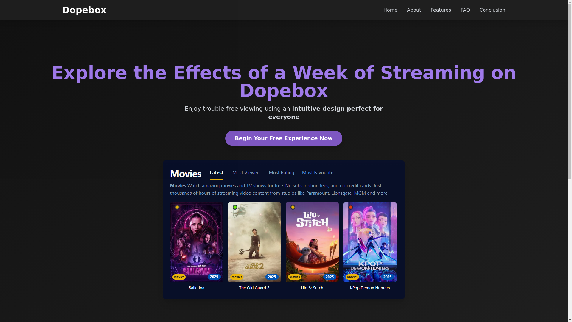 website screenshot of https://dopebox-5ckk.pages.dev/