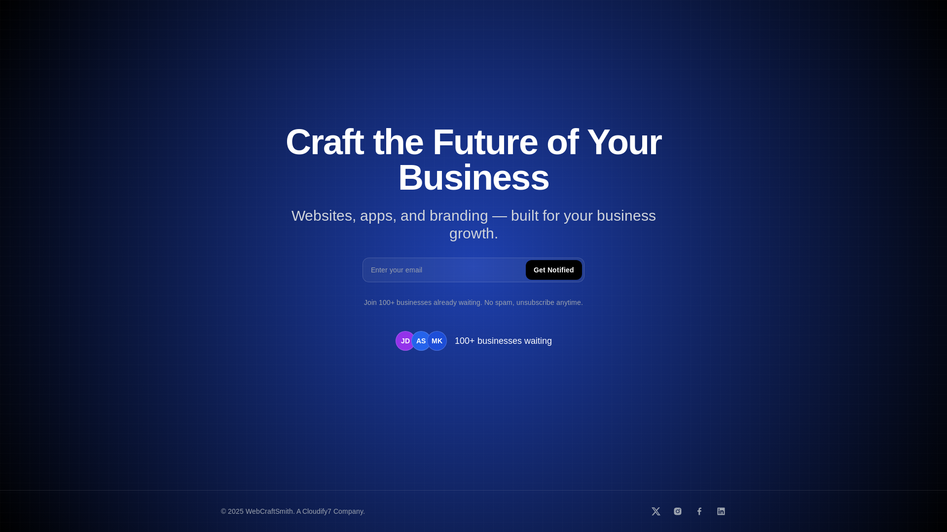website screenshot of https://webcraftsmith-waitlist.pages.dev/