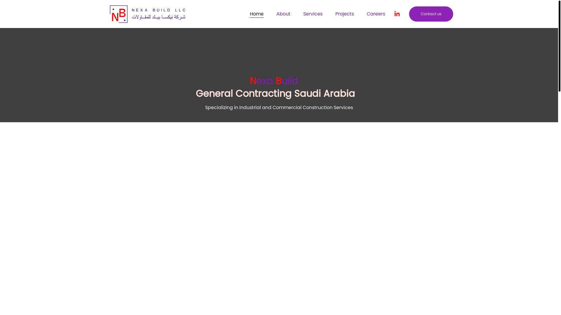 website screenshot of https://nexabuildksa.com/