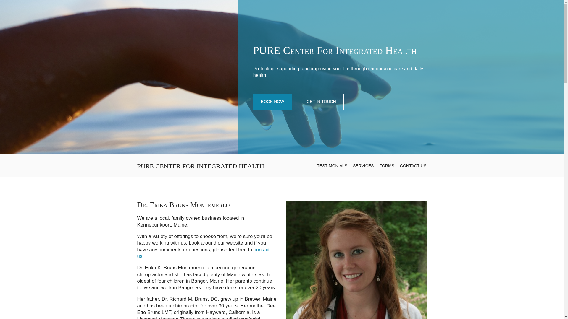 website screenshot of https://purecenterhealth.com/
