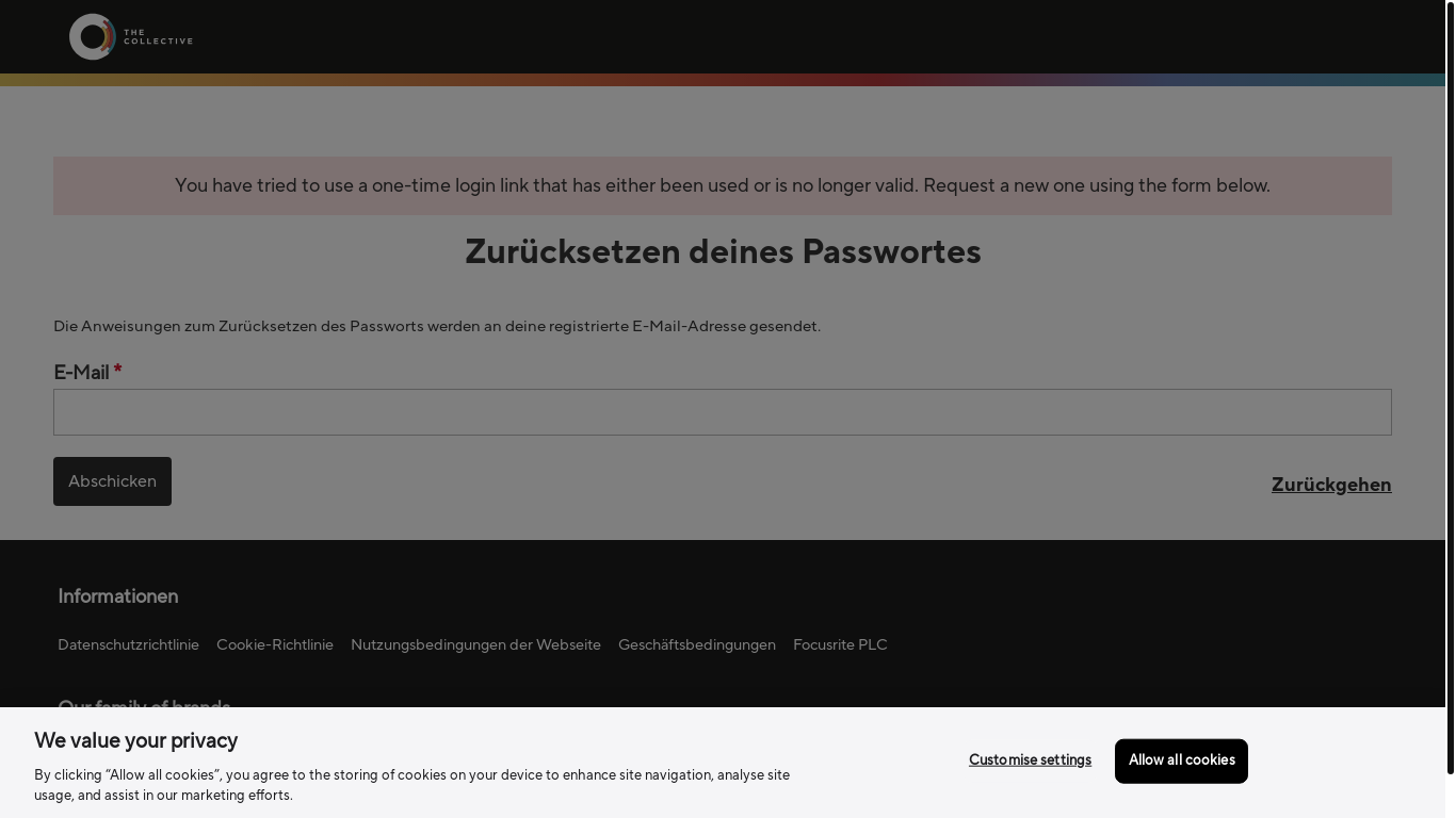 website screenshot of https://id.focusritegroup.com/de/user/reset/16746381/1747413782/HcyvHuT%E2%80%A6