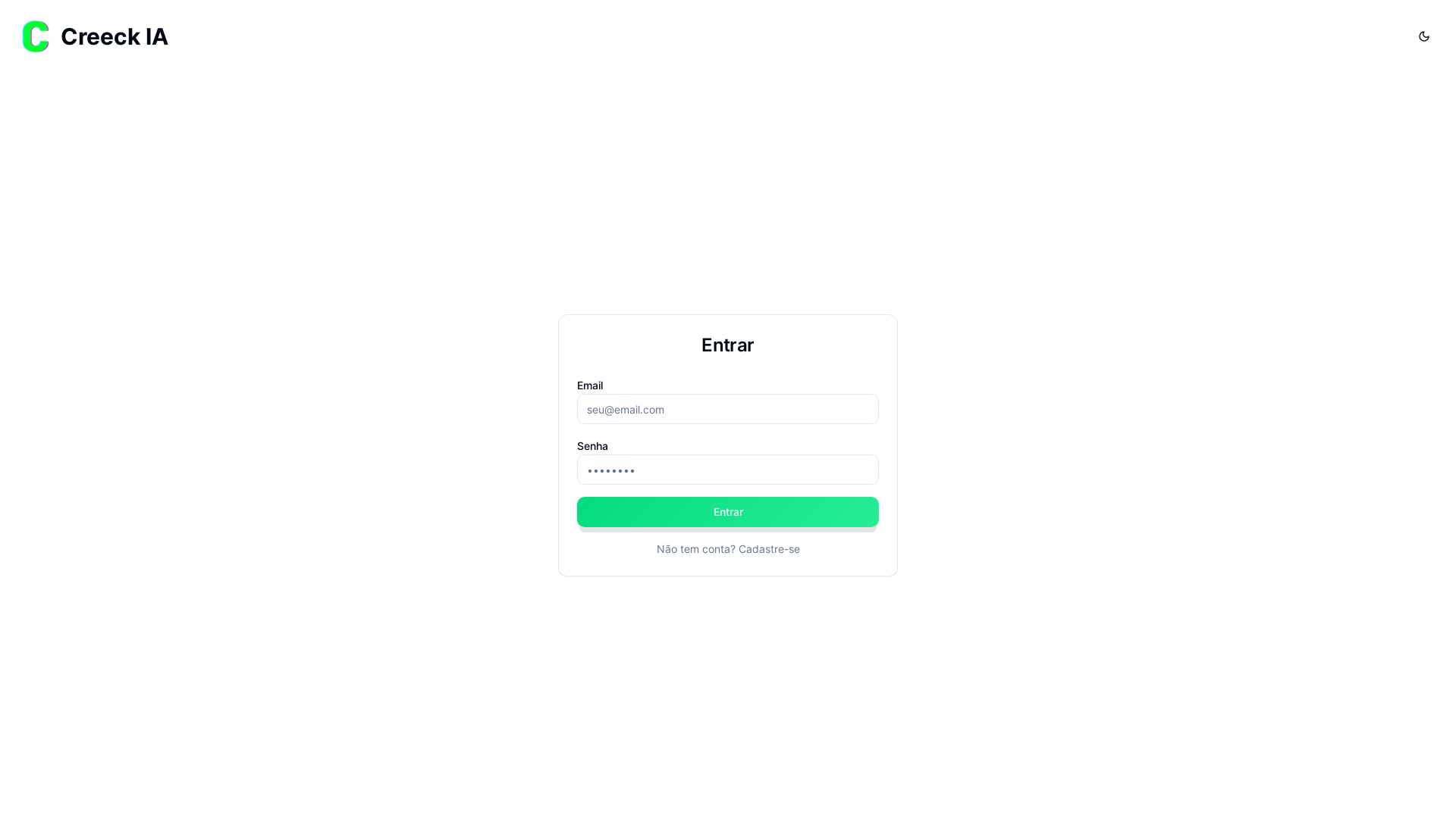 website screenshot of https://creeck.site/