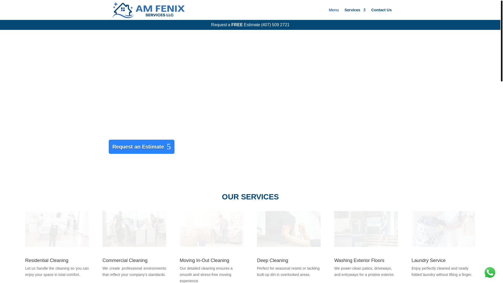 website screenshot of https://amfenixcleaning.com/