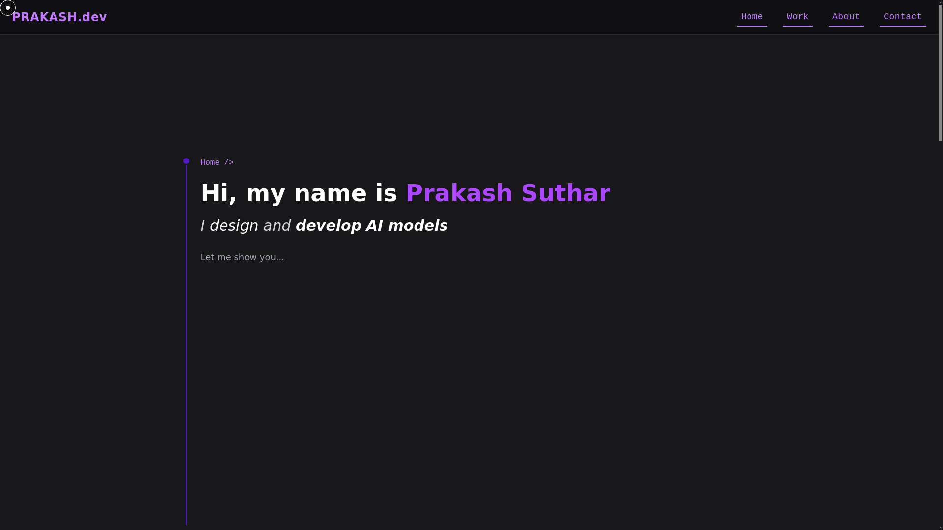 website screenshot of https://prakashsuthar.me/