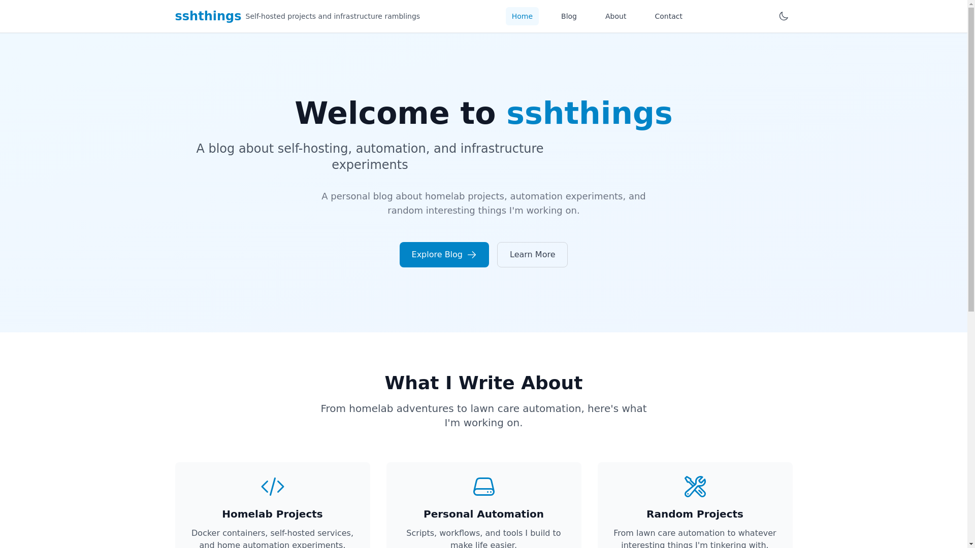 website screenshot of https://sshthings.com/