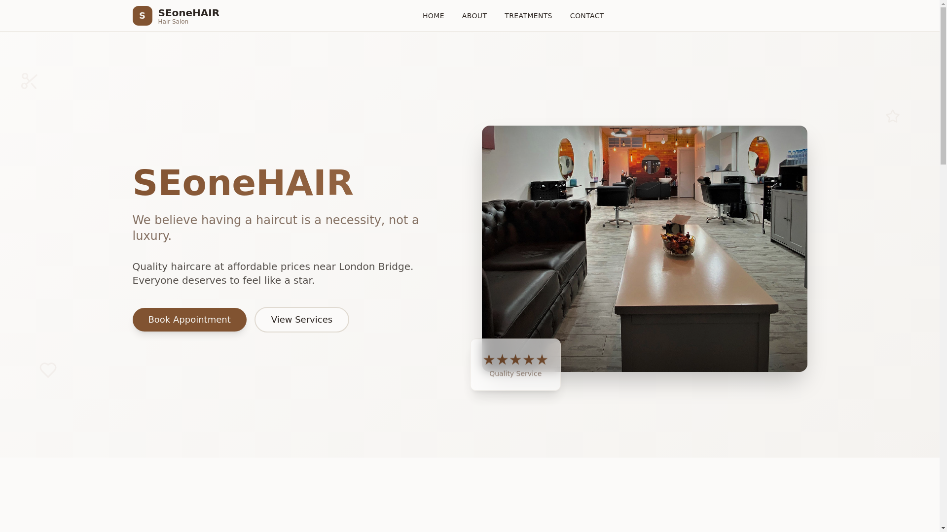 website screenshot of https://seonehair-oneclick.pages.dev/