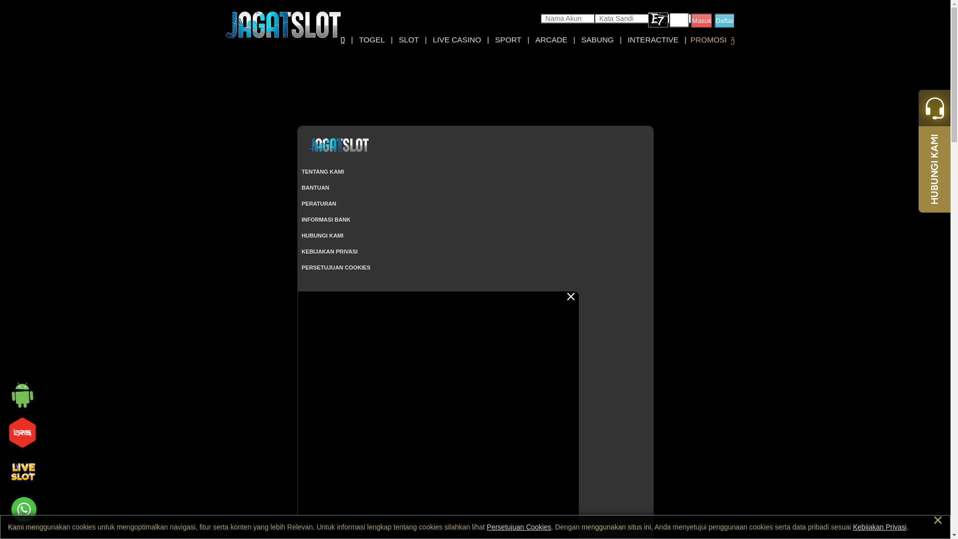 website screenshot of https://jagatslot-backoffice.online/
