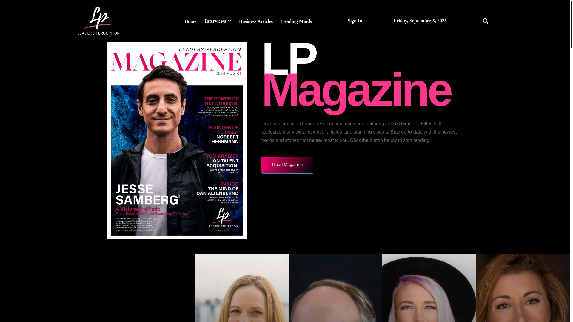 website screenshot of https://leadersperceptionmag.com/