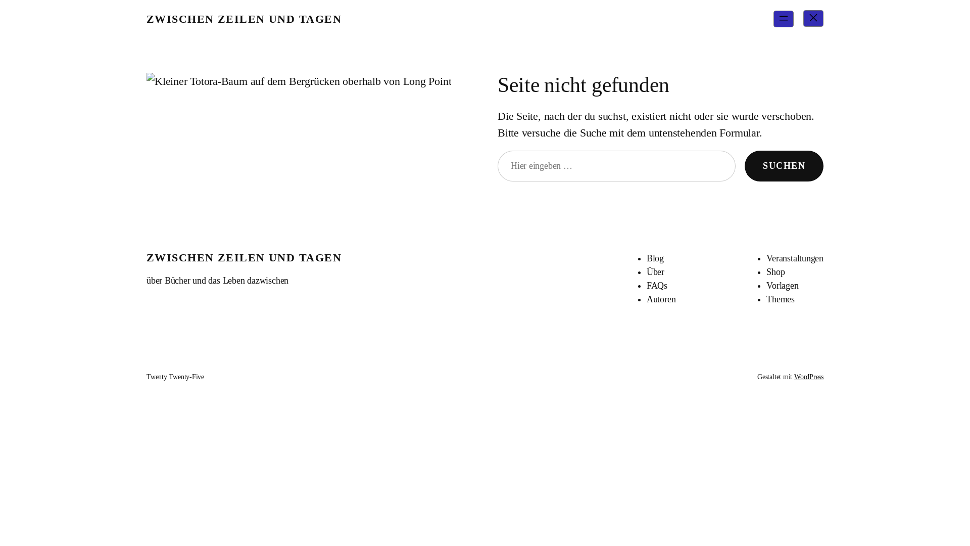 website screenshot of https://zwischenzeilenundtagen.de/