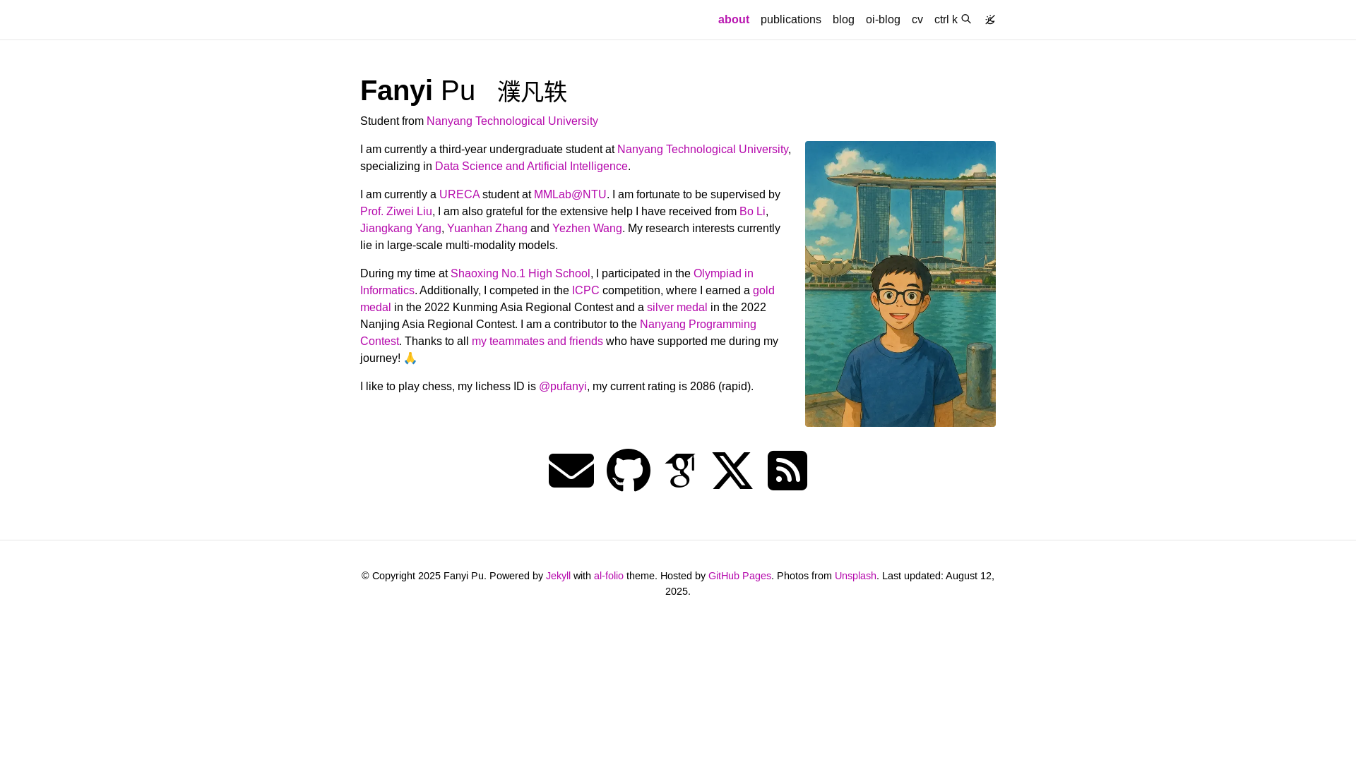 website screenshot of https://pufanyi.pages.dev/