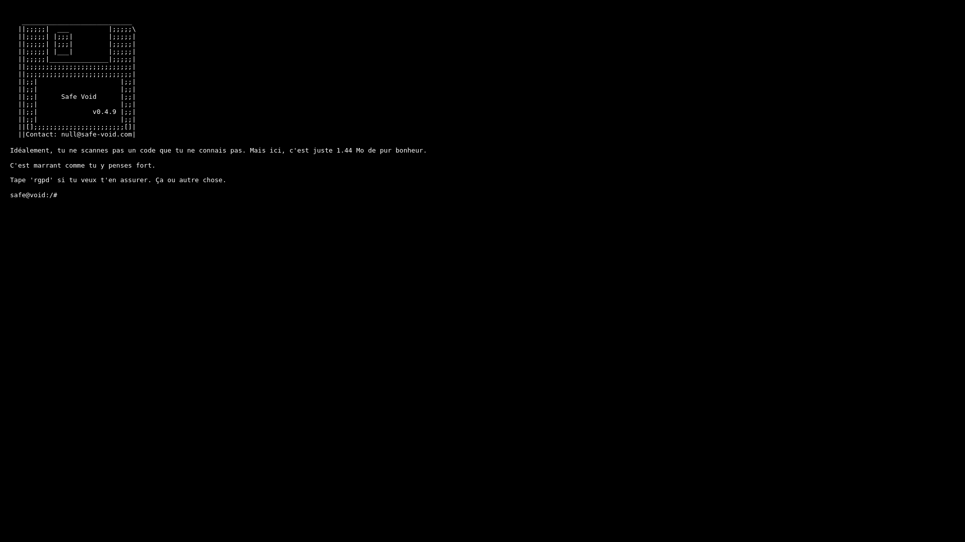 website screenshot of https://safe-void.com/
