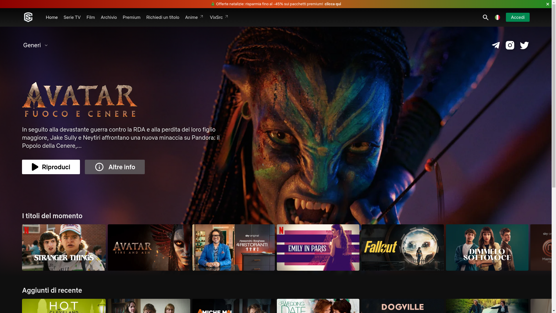 website screenshot of https://streamingunity.so/it