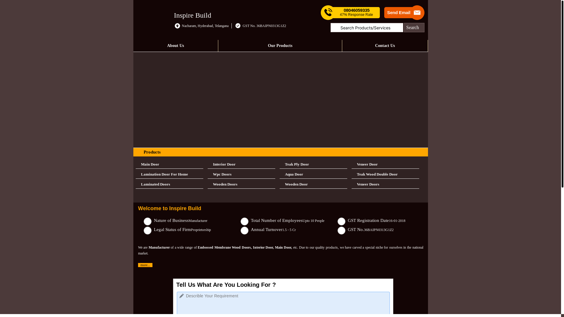 website screenshot of https://rightmarkdoors.in/