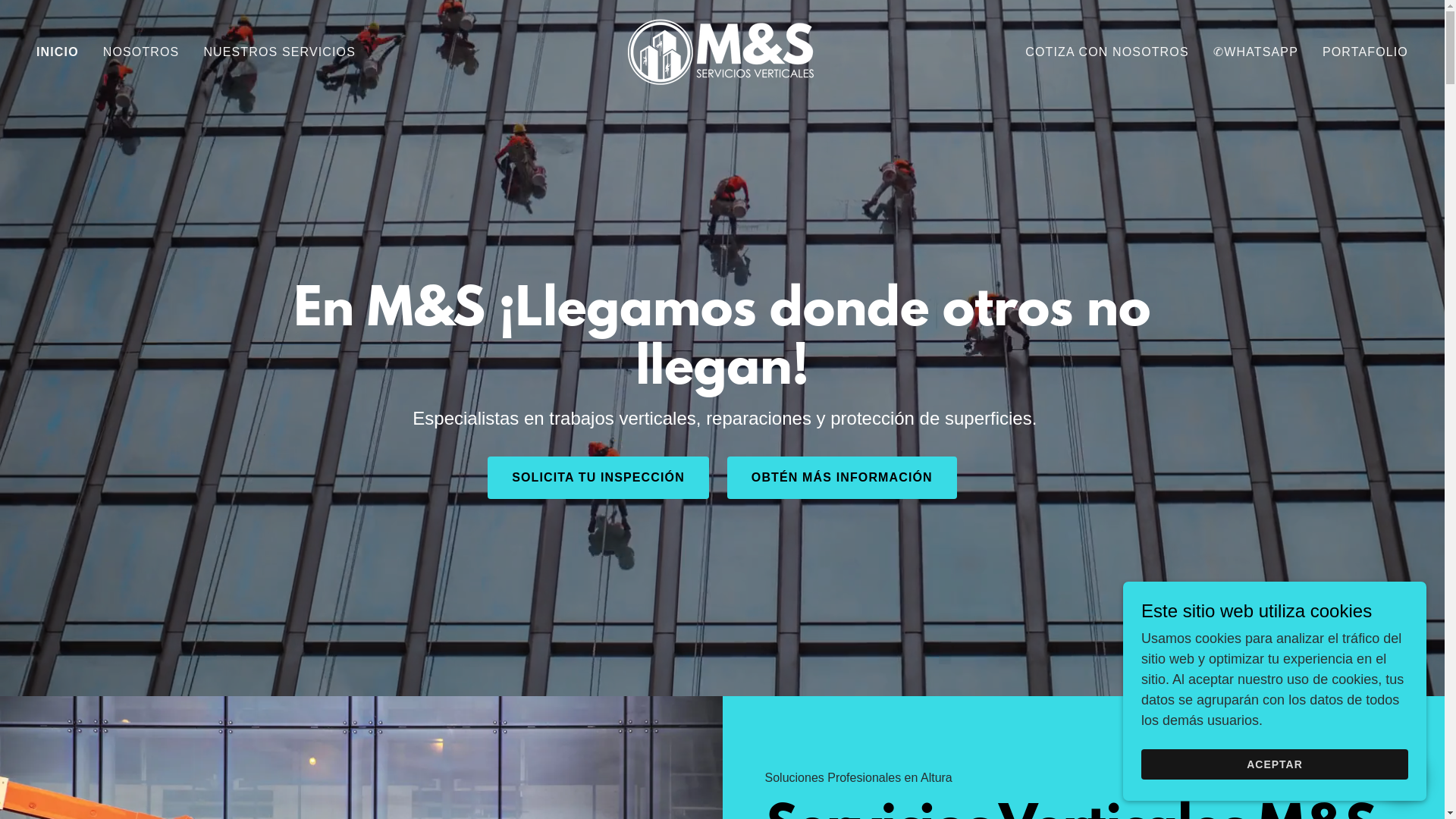 website screenshot of https://serviciosverticalesmys.com/