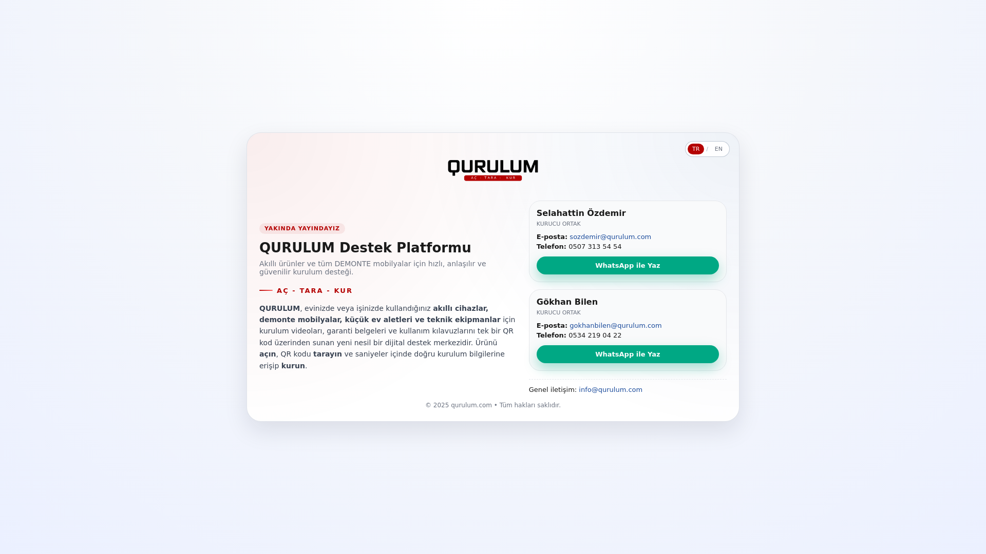 website screenshot of https://qurulum.com/