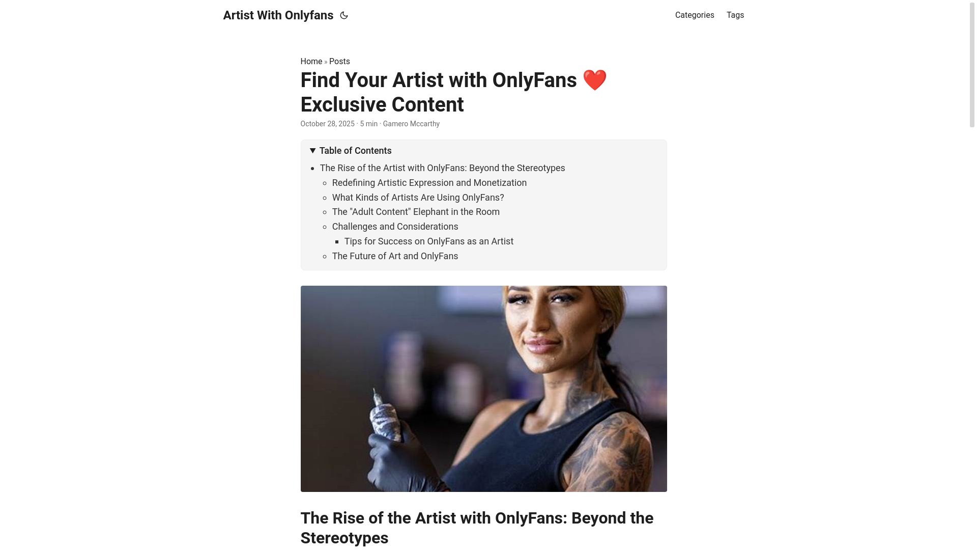 website screenshot of https://artist-with-onlyfans.pages.dev/