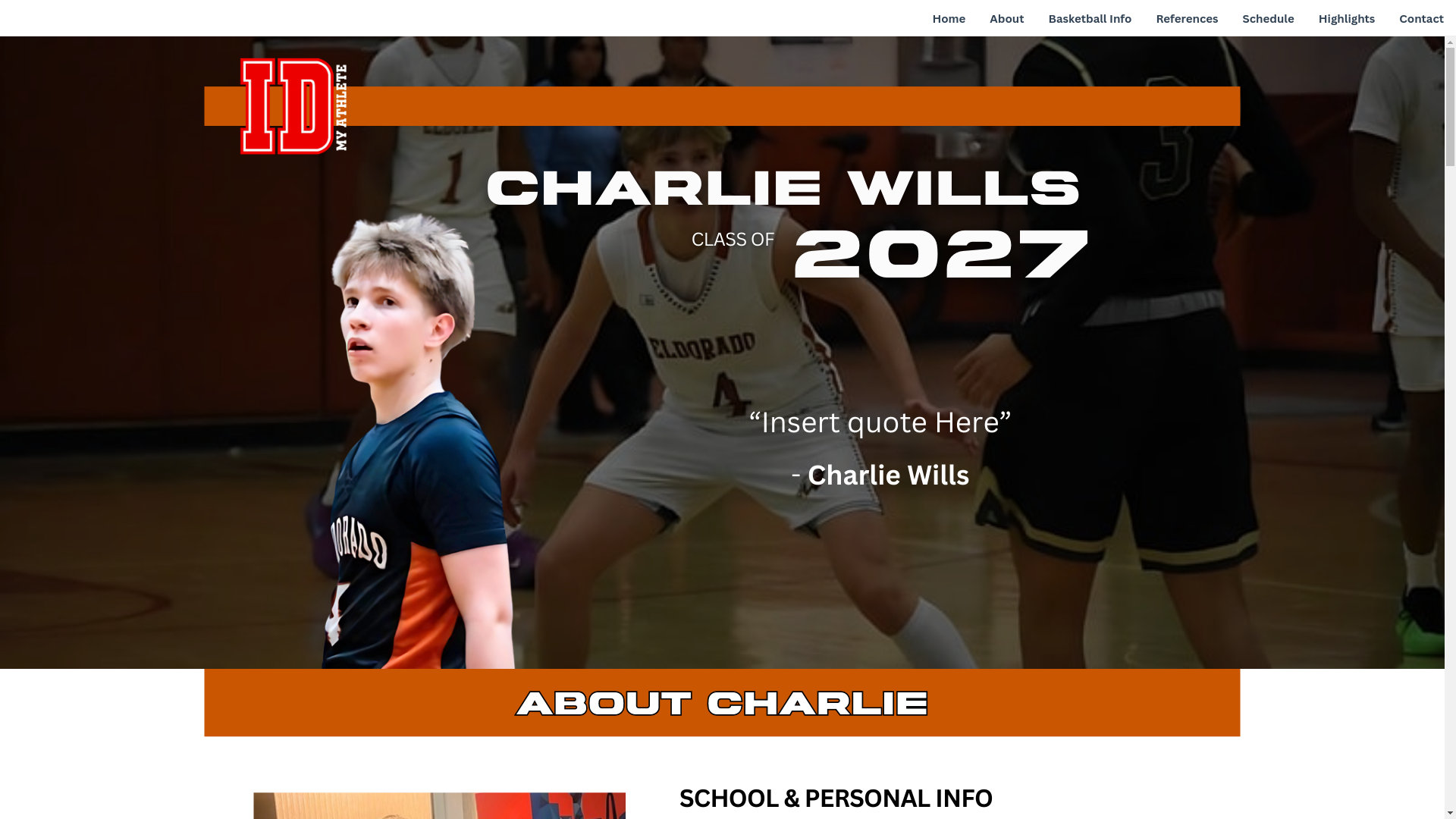 website screenshot of https://charliejwills.com/
