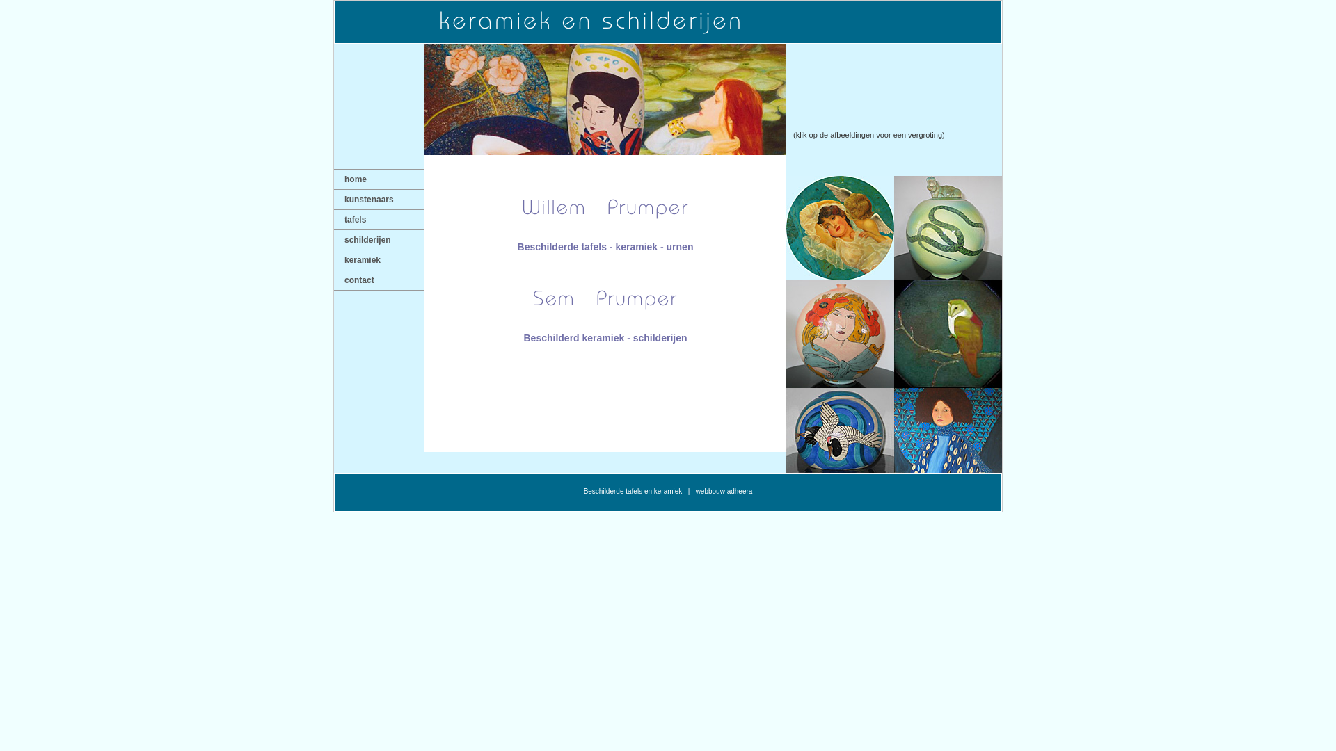 website screenshot of https://keramiekschilderijen.nl/