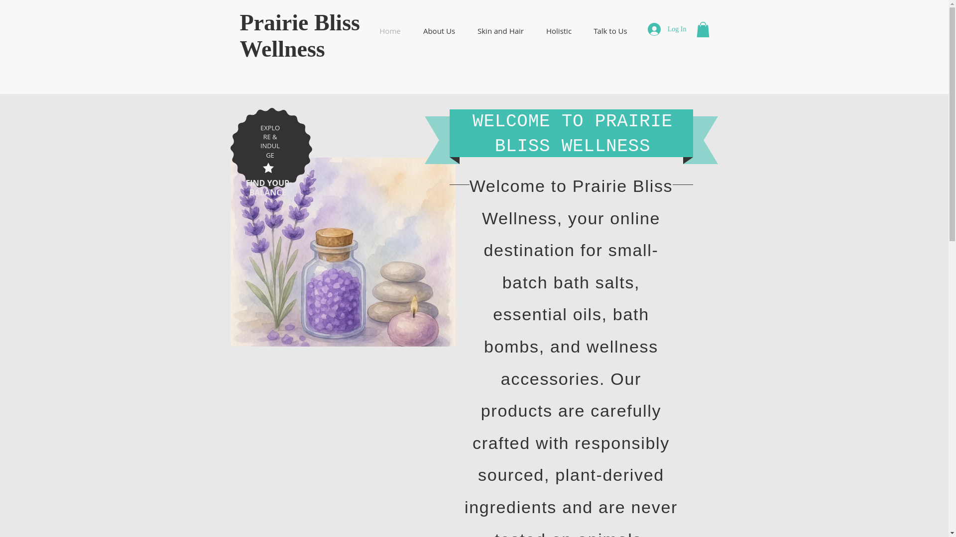 website screenshot of https://prariebliss.com/