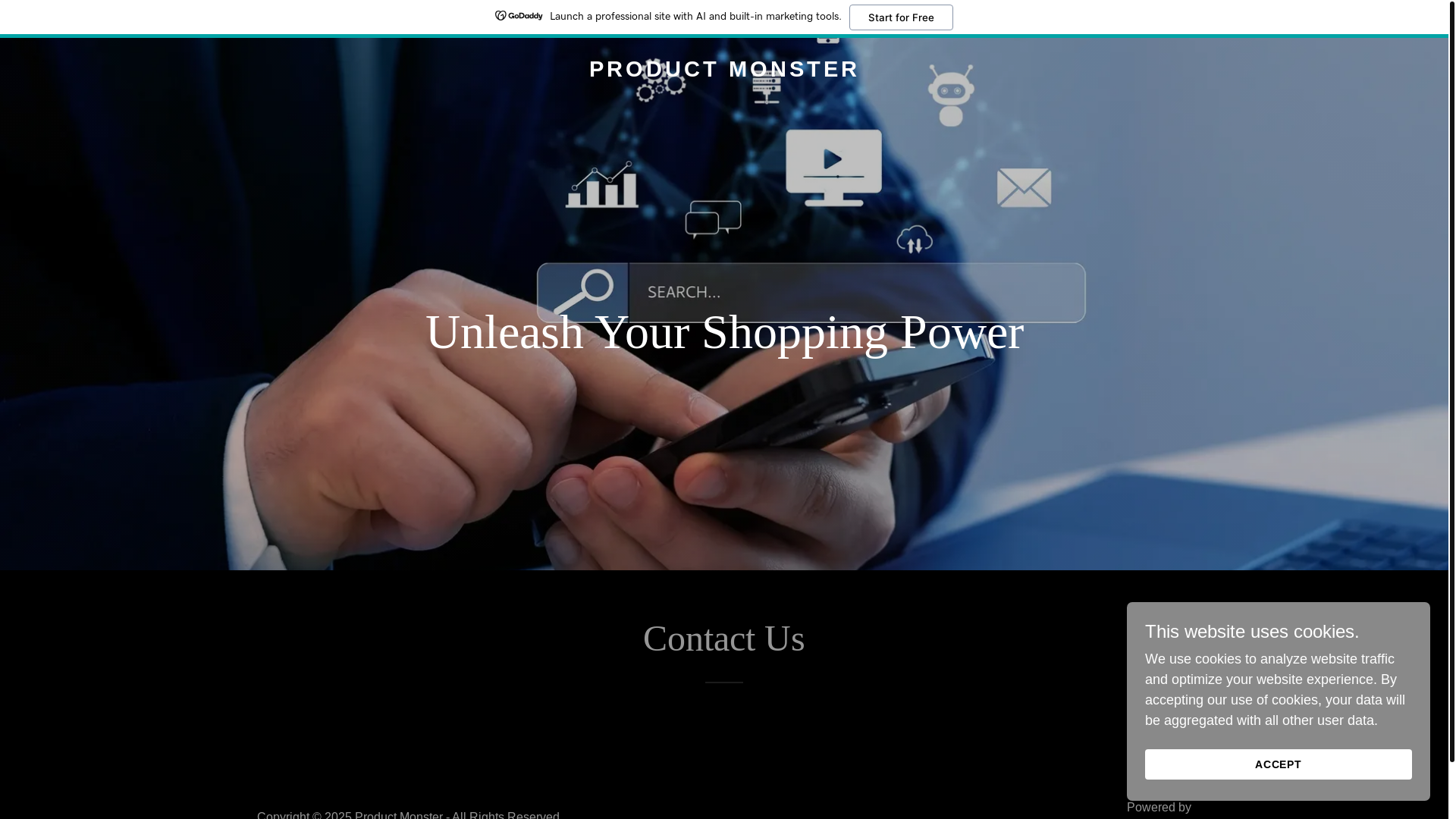website screenshot of https://productmonster.in/