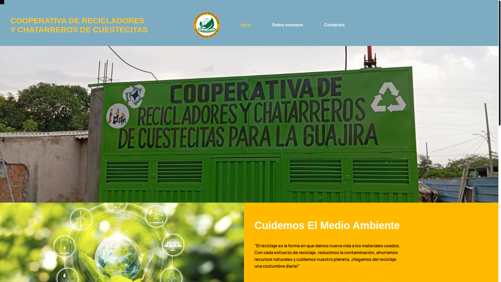 website screenshot of https://coorecicladoresdecuestecita.org/
