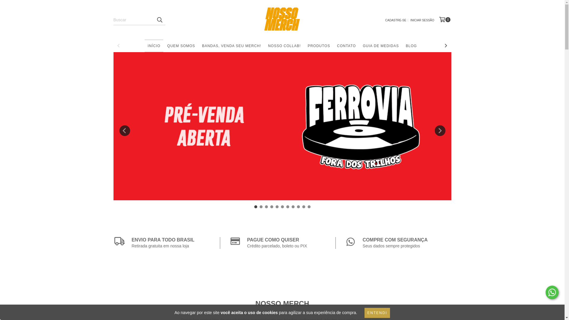 website screenshot of https://nossomerch.com.br/