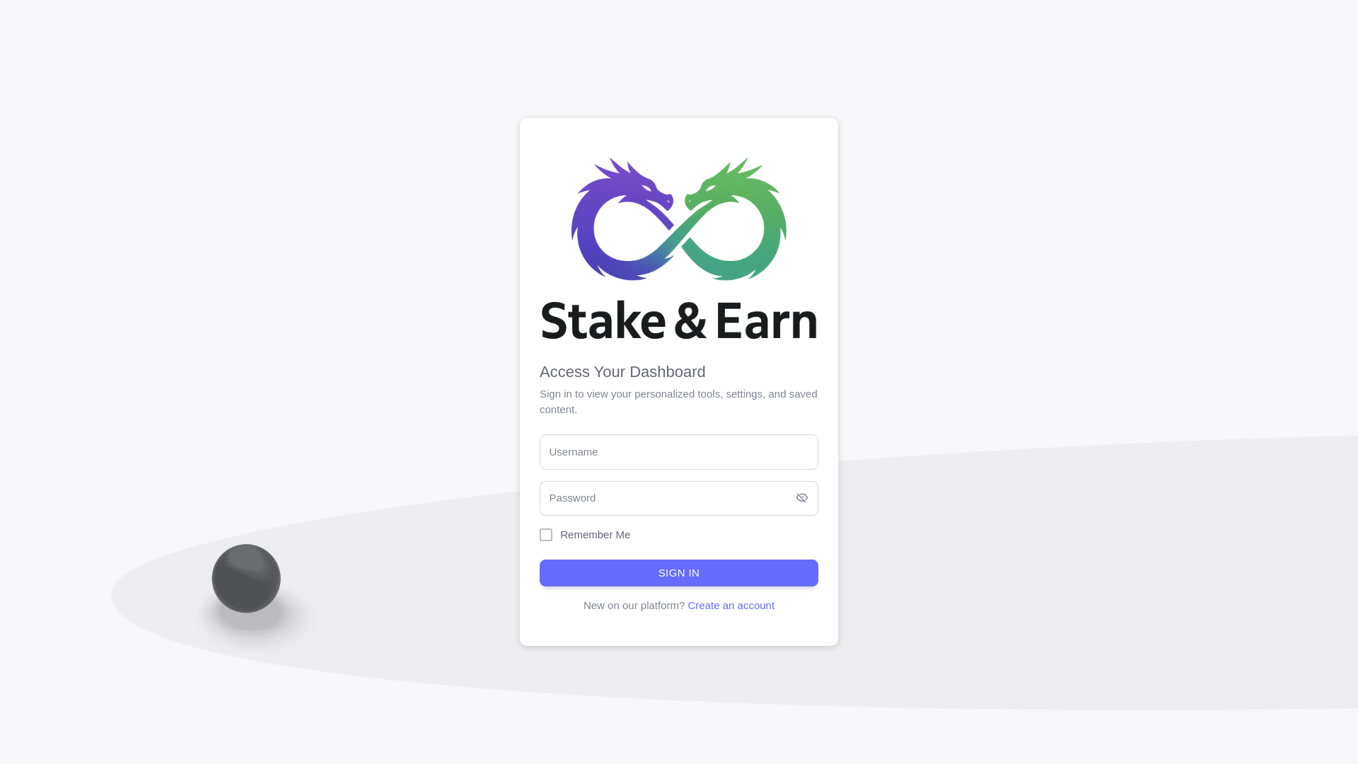 website screenshot of https://stakeandearnph.com/Home/Login